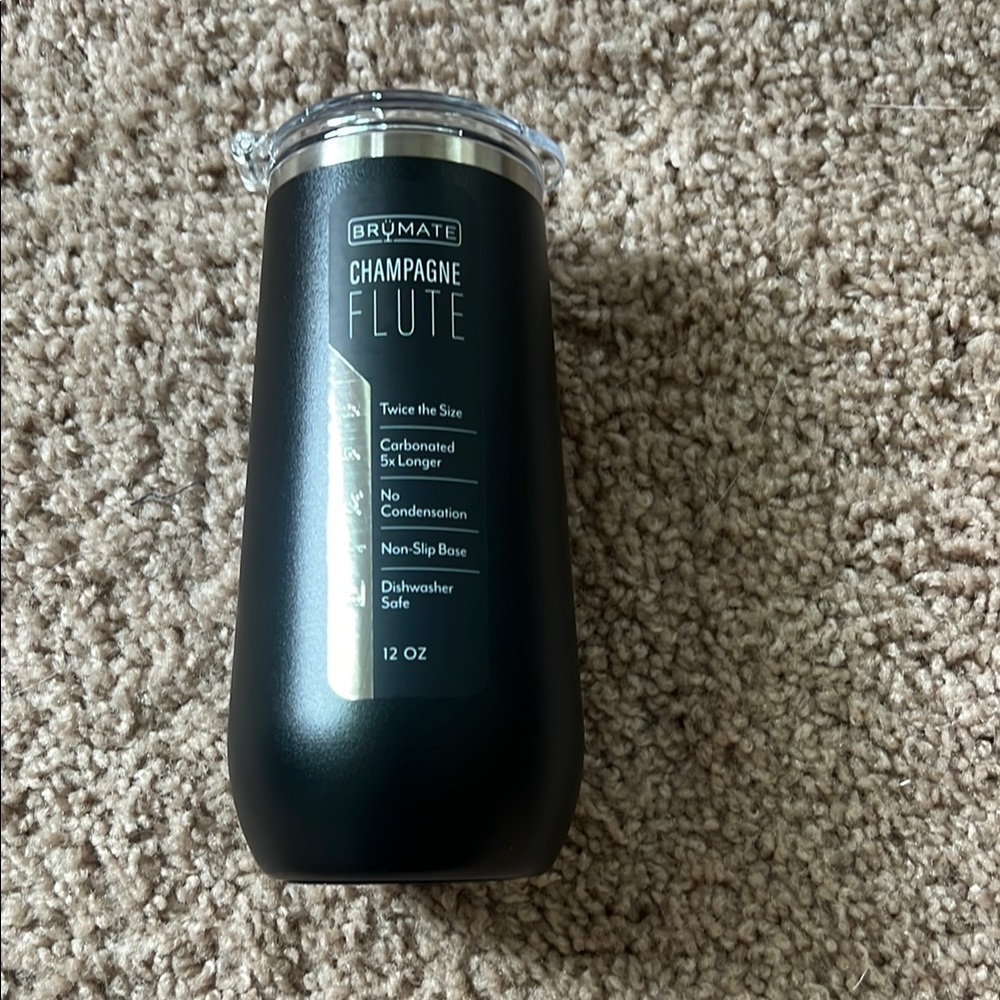 BrüMate Black Champagne Flute